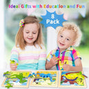 Wooden Puzzles for Toddlers 2-4, 9 Pieces Dinosaur Jigsaw Puzzles for Kids Ages 3-5, Preschool Learning Activities, Learning & Educational Toys, Gifts for Boys, Girls by TinyTreasures Baby Boutique