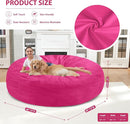 7FT Bean Bag Chair, Large Bean Bag Chairs with Memory Foam Filled, Fluffy Beanbag Sofa with Dutch Velvet Cover, Round BeanBag Chairs for Living Room, Playroom - Pink by TinyTreasures Baby Boutique