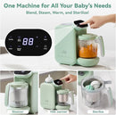 Baby Food Maker, 5 in 1 Baby Food Processor with Steaming Basket, Auto Cooking & Grinding, Touch Screen Control, Baby Steamer and Blender, Baby Food Puree Maker Warmer Mills Machine (Green) by TinyTreasures Baby Boutique