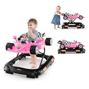 HONEY JOY Baby Walker, 4-in-1 Foldable Infant Activity Push Walker, Toddler Car Walker w/Adjustable Heights, Music, Lights, Removable Tray, Baby Walker with Wheels for Boys Girls 7-14 Months (Pink) by TinyTreasures Baby Boutique