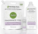 Heritage Park Silk & Wool Fragrance Free, Hypoallergenic, pH-Neutral Laundry Detergent - Dermatologist-tested, Sensitive Skin-Friendly, Enzyme-Free, Ultra Concentrated (64 fl oz Refill) by TinyTreasures Baby Boutique