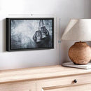 ElephantStock Boxing Gloves Wall Art - Horizontal Framed Canvas - 1-Piece Living Room Wall Decor - Photography Sports Canvas Print - Black and Gray Decor for Wall - 13" X 9" by CozyNest Decor