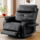 Dual Motor Power Lift Recliner Chair for Adult & Elderly, Infinite Position Lay Flat Lift Chair with Heat & Massage, Cup Holder, Lumbar Pillow, Wireless Charger, USB Ports, Leather (Silver Grey) by CozyNest Decor