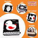 Thremhoo Black and White High Contrast Baby Toys 0-6 Months Soft Book for Brain Development, Tummy Time, Sensory, Montessori Learning Activities by TinyTreasures Baby Boutique