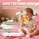 3 Pack Baby Teething Toys 3-6 Months, Silicone Ring Teethers for Babies 6-12 Months, Freezer Safe Chew Toy with Textured Grip for Boys Girls Teething Relief, Infant Easter Gift (Lavender Yellow Red) by TinyTreasures Baby Boutique