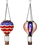 TERESA'S COLLECTIONS America Fourth of July Decorations, Hot Air Balloon Solar Lantern for Garden Decor,Gifts for Women + Memorial Day 17.7'' Hot Air Balloon Solar Lantern by GreenHaven Gardens