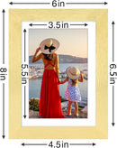 Vittanly 5x7 Picture Frames Set of 9, Shatter Resistant Plexiglass, Display 4x6 Pictures with Mat or 5x7 without Mat, Photo Frames for Wall or Tabletop, Engineered Wood, Gold by CozyNest Decor
