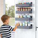 Magnetic Spice Rack for Refrigerator, Kitchen Organizer and Storage Shelf, Grey(2 Pack) by CozyNest Decor