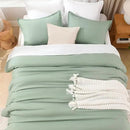 Litanika Comforter Full Size Set Sage Green, 3 Pieces Lightweight Bed Set, Solid Bedding Comforters Sets, Soft All Season Down Alternative Quilt Blanket by CozyNest Decor