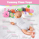 Baby Toys 6-12 Months Music Caterpillar Infant Toys Stuffed Animals 0-3-6 Months Teething Tummy Time Sensory Toys with Mirror Rattle&Pull String for Boys Girls Birthday Gifts|Pink,Knot Limb by TinyTreasures Baby Boutique