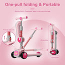 Unbreakable & Never Fall Down 2-in-1 Scooters Kids 3 Wheel Kick Scooter for Boys Girls Ages 3-8, Adjustable Height & Seat, Widened Non-Slip Deck, More Safer for Beginner Toddlers by TinyTreasures Baby Boutique