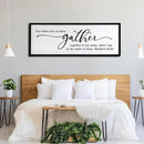 For Where Two Or Three Gather Sign Dining Room kitchen Wall Decor Bible Verse Scripture Matthew 18:20 Wooden Frame 32X12 Inch for Christian Family Hanging Art (Black) by CozyNest Decor