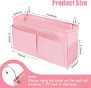 Bedside Caddy Organizer with Fixed Straps, Bunk Bed Caddy ideal for Home, Bunk Bed, Dorm, Hospital, Crib, Versatile Bedside Storage Solution (Pink) by CozyNest Decor