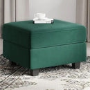 Belffin Storage Ottoman Module for Modular Sectional Sofa Square Seat Cube Velvet Foot Stool Green by CozyNest Decor