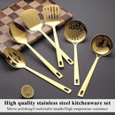 Evanda Gold Kitchen Utensils Set 6pcs, Titanium Plating Stainless Steel Cooking Utensils Set, Heavy Duty Kitchen Tools Spatulas Set, Home Essentials Kitchen Gadgets Accessories by CozyNest Decor