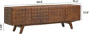 NTC Sapa Mid-Century Modern Solid Wood TV Stand 4-Door Media Console with Carved Geometric Fronts for TVs up to 75", Effortless Assembly, Dark Walnut by CozyNest Decor