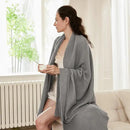 EMME Cotton Muslin Blanket King Size - Soft, Breathable Layering Blanket, 108"x90", All Season Gauze, Grey by CozyNest Decor