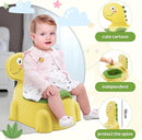 Potty Seat Baby Training Chair Boys Girls Toddler Dinosaur Comfortable children 1-5 years old Baby toilet Animal seat with lid back potty trainer (Yellow) by TinyTreasures Baby Boutique