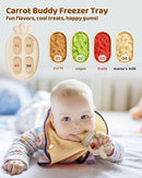 2 Packs Baby Fruit Feeder & Freezer Nibble Tray Combo, Push Pop Baby Food Feeder to Safely Introduce New Foods, Fresh & Frozen Food Silicone Feeder, 100% Food Grade, BPA Free (Caramel & Olive) by TinyTreasures Baby Boutique