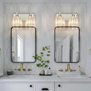 Modern Bathroom Vanity Light 2-Lights Brushed Nickel Vanity Light Crystal Wall Light Bathroom Light Fixtures by CozyNest Decor