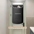 XL Hanging Laundry Hamper Bag, Black Door Hanging Hamper with Large Openging Hanging Laundry Hamper Storage Bag Large Size 36X22 Inch (Black) by CozyNest Decor