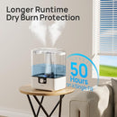 CHIVALZ 6L Humidifiers for Bedroom Large Room Home, Cool Mist Top Fill Humidifiers for Baby Nursery and Plants, 26dB Quiet, Nightlight, Up to 50 Hours, Oil Diffuser 1 Pack + 2 Mist Outlets White by TinyTreasures Baby Boutique