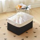 TheWarmHome Organization and Storage Basket for Organizing - Jumbo 3 Pack 17.7x13.8x9.7 inch Fabric Storage Cubes for Closet Gifts Organizer Empty Book (White & Black) by TinyTreasures Baby Boutique