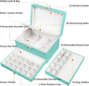 Earrings Jewelry Box for Girls, 5 Layers Jewelry Organizer with Earring Holder Organizer for Girls Earring Organizer Jewelry Boxes for Women Earrings and Necklaces Jewelry Box Organizer Teal by TinyTreasures Baby Boutique