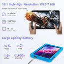 HUIHUANG Tablet 10 Inch Android 14 Tablet, 16GB RAM 128GB ROM, 1TB Expansion, Octa-core, Large Capacity Battery, 5MP + 8MP Dual Camera, 5G/2.4G WiFi, Bluetooth 5.0, GPS, Drop-Proof Case (Blue) by TinyTreasures Baby Boutique