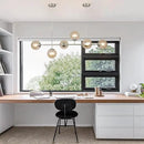 KCO Lighting Mid Century Modern Rectangle Light Fixture 6-Light Glass Globe Linear Chandelier Brushed Nickel Pendant Light Fixture Adjustable Kitchen Island Lighting (Silver+Amber) by CozyNest Decor