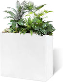 Galvanized Steel Metallic Heavy Planter for Outdoor Plants Metal Outdoor Planter Spliced Flower Box with Partitions for Outside,Indoor,Garden (White, 24 * 10 * 24) by CozyNest Decor