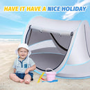 Baby Beach Tent with Baby Hat, Pop Up Toddler Travel Bed with Sun Hat for Boys or Girls, Sun Shade for Toddler Camping, Infant Portable Sun Shade, Summer Beach Baby by TinyTreasures Baby Boutique