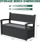 70 Gallon Lockable Outdoor Storage Bench Waterproof, Deck Box Bench for Patio, Porch, Garden, Poolside, Stores Tools & Pool Supplies, Heavy-Duty Outdoor Bench with Storage, Black by CozyNest Decor
