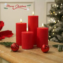 LUSHABOR Flameless Candles, 4 Pack Battery Operated Candles with Remote, Real Wax LED Fake Candles with Timer Flickering for Christmas Wedding Home Party D3 H 5" 6" 7" 9" Red by CozyNest Decor