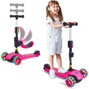 GLAMUP Kids Scooter, 2-in-1 Folding Kick Scooters, Adjustable Height, Safety Lock, 3 Wheel Kick Scooter for Boys and Girls Ages 3-14 by TinyTreasures Baby Boutique