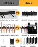 96 Inch Wall Mount Garden Tool Organizer, Garage Storage, Adjustable with 12 Heavy Duty Hooks and 4 Cable Ties, Max Load 960lbs, Black Iron, 96 x 1 x 4 Inches by GreenHaven Gardens