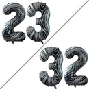 GOER Number 23 Balloons for 23rd Birthday Party Decorations,42 Inch Jumbo Foil Helium 32 Balloons for 32nd Birthday Party Decoration (Marble Black) by TinyTreasures Baby Boutique