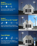 9500W Aluminum Solar Street Lights Outdoor, 500000LM High Powered Commercial Parking Lot Lights 6500K Dusk to Dawn with Remote