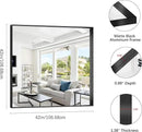 Black Bathroom Mirror, 42x42 Inch Rectangular Framed Mirror, Large Wall Mounted Bathroom Vanity Mirror Over Sink for Bedroom,Restroom, Living Room, Hangs Vertically or Horizontally by CozyNest Decor
