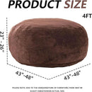 4FT Large Bean Bag Chairs,Big Adult Size Memory Foam Beanbags with Filler Included,Machine Washable Corduroy Cover,Ultra Soft Plush Gaming Bing Bag Puff Chair for Dorm, Living Room & Bedroom (Brown) by CozyNest Decor