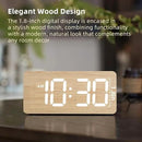 uscce Wooden Digital Alarm Clocks for Bedrooms: Dimmable Dual Alarm Clock with Large Numbers for Bedside Desk - Loud Alarm for Heavy Sleepers with Volume Control - Wood Decor & Gifts by CozyNest Decor