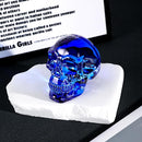 Model Statue for Halloween Decor Indoor Blue Crystal Skull Decorative Figurine Gifts for Women Husbands Halloween Head Figurine Decoration Gift (Blue Skull) by CozyNest Decor