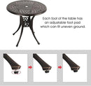 COBANA Patio Bistro Table, 31’’ Round Cast Aluminum Outdoor Dining Retro Side Table with 2’’ Umbrella Hole, Bronze by GreenHaven Gardens