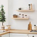 Fun Memories Farmhouse Floating Shelves - 8 Inch Deep Rustic Wood Wall Shelf - Premium Solid Pine Wood Storage Shelf for Kitchen Living Room Bedroom - 24" W x 8" D - Set of 2 - No Stain - Unfinished by CozyNest Decor