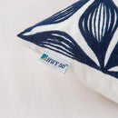 HWY 50 Navy Blue Decorative Throw Pillow Covers 18x18 Inch (1 Piece), Embroidered Cotton Farmhouse Cushion Cover Pillow Case for Sofa Couch Living Room Bed, Fashion Geometric by CozyNest Decor