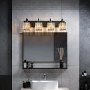 Modern Crystal Bathroom Vanity Light 4-Lights Black Modern Crystal Wall Lamp Bathroom Modern Crystal Vanity Lighting by CozyNest Decor