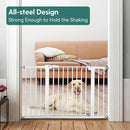 Babelio Baby Gate, 29-48 Inch Auto Close Pet Gate, Easy Install Pressure-Mounted Safety Gate, Extra Wide Pet Gate for Stairs and Doorways, 2 Pack White by TinyTreasures Baby Boutique