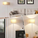 Ambimall 60'' Modern Floor Lamp with Shade, Tall Lamps for Living Room, Bedroom, Office, Dining Room, Beige Shade with Mocha Gold Pole(Without Bulb) by CozyNest Decor