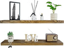BGMG Floating Shelves for 48 inch Long Set of 2,Wide Rustic Wooden Wall Shelves for Bathroom Living Room Bedroom Kitchen Farmhouse-48x6.7x1.25 inch- Walnut by CozyNest Decor