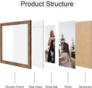 12x12 Picture Frame Set of 4, 12 x 12 Wood Photo Frames with Mat for 10x10 or 30x30cm Diamond Painting Art, Wooden Frame with Real Glass Cover for Wall and Tabletop Display,Rustic Brown by CozyNest Decor
